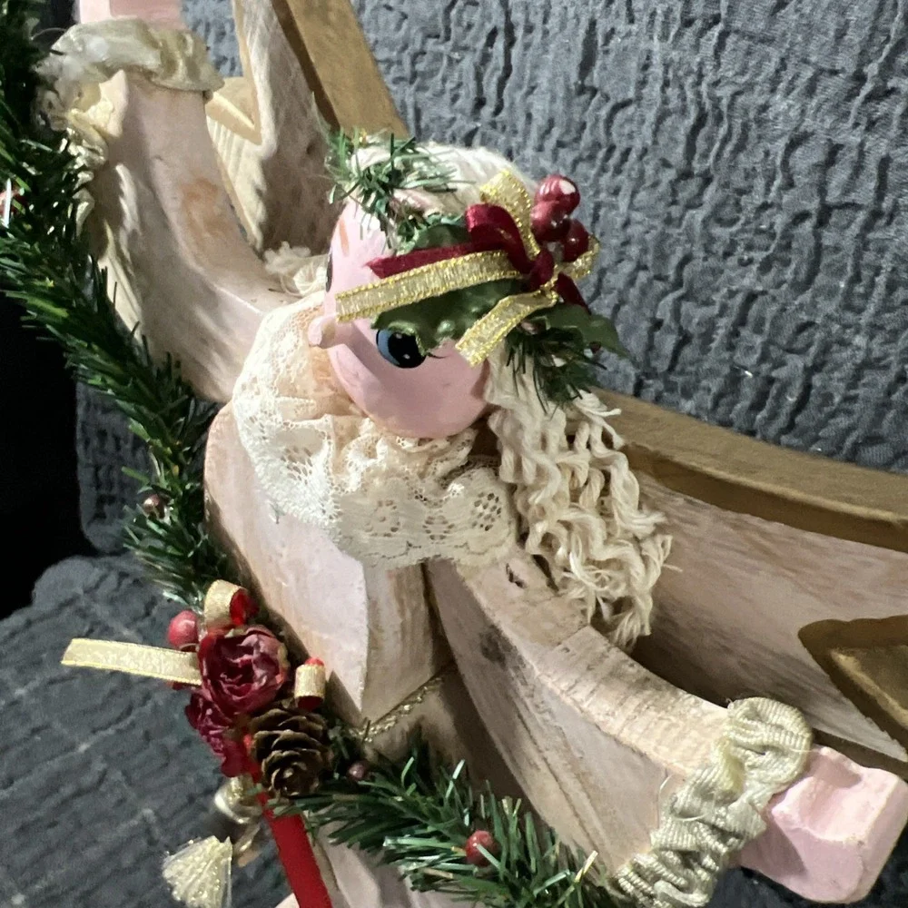 Vintage Wooden Angel Figurine Christmas Décor – 13